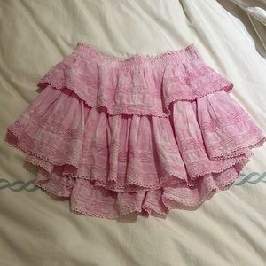 Loveshackfancy pink ruffle mini skirt size: petit perfect condition!